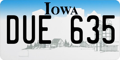 IA license plate DUE635
