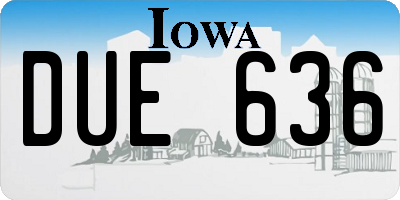IA license plate DUE636