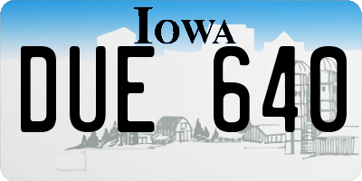 IA license plate DUE640
