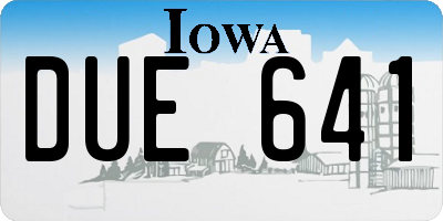 IA license plate DUE641