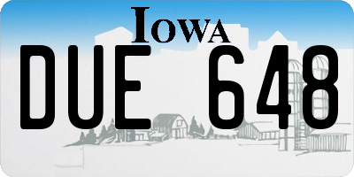 IA license plate DUE648