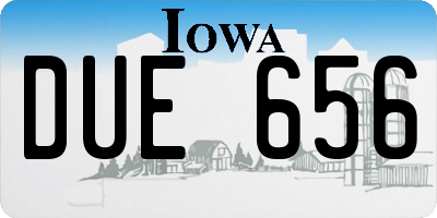IA license plate DUE656