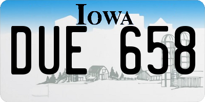 IA license plate DUE658