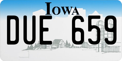 IA license plate DUE659