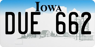 IA license plate DUE662