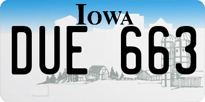 IA license plate DUE663
