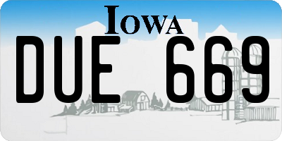 IA license plate DUE669