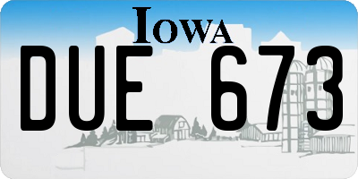 IA license plate DUE673
