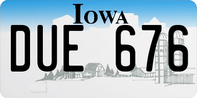 IA license plate DUE676