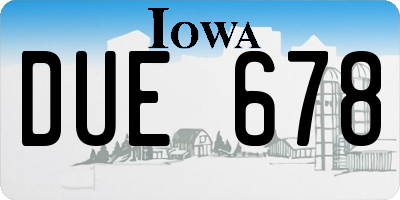 IA license plate DUE678