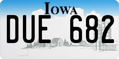IA license plate DUE682