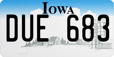 IA license plate DUE683