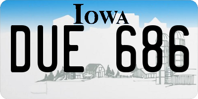 IA license plate DUE686