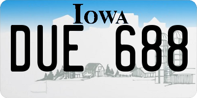 IA license plate DUE688