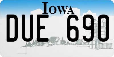 IA license plate DUE690