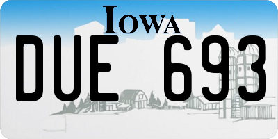 IA license plate DUE693