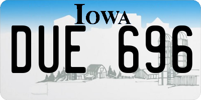 IA license plate DUE696