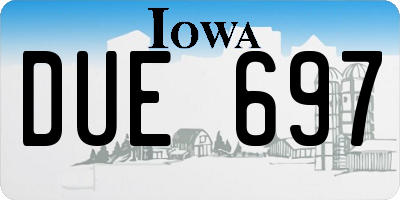 IA license plate DUE697