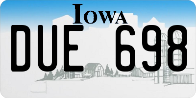 IA license plate DUE698