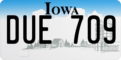 IA license plate DUE709