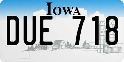 IA license plate DUE718
