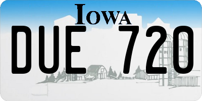 IA license plate DUE720