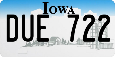 IA license plate DUE722