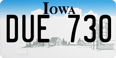 IA license plate DUE730