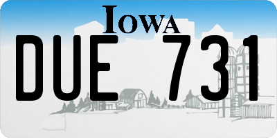 IA license plate DUE731