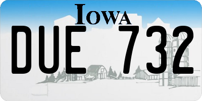 IA license plate DUE732
