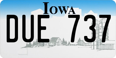 IA license plate DUE737