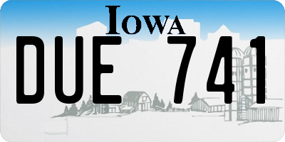 IA license plate DUE741