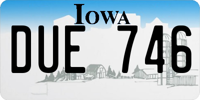 IA license plate DUE746