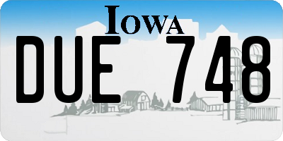IA license plate DUE748