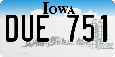 IA license plate DUE751