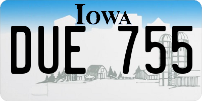 IA license plate DUE755