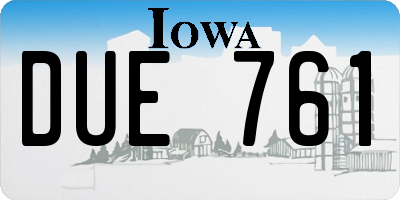 IA license plate DUE761