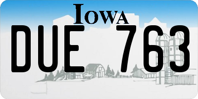 IA license plate DUE763
