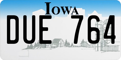 IA license plate DUE764