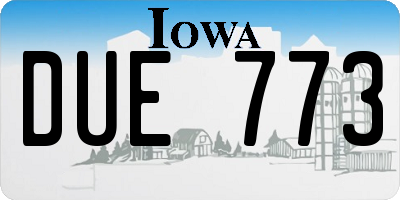 IA license plate DUE773