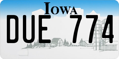 IA license plate DUE774