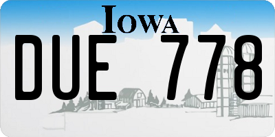 IA license plate DUE778