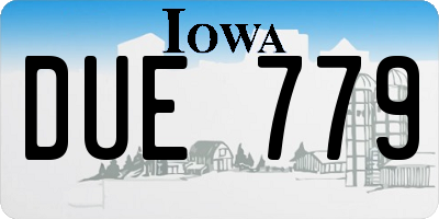 IA license plate DUE779