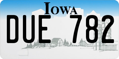IA license plate DUE782
