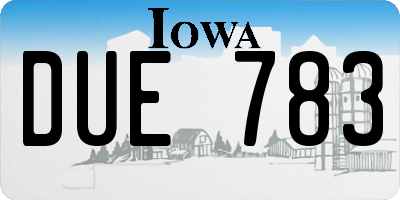 IA license plate DUE783