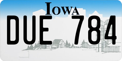 IA license plate DUE784