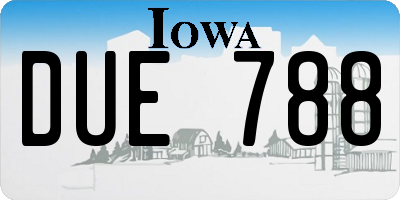 IA license plate DUE788
