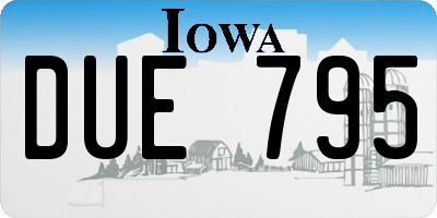 IA license plate DUE795