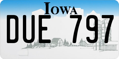 IA license plate DUE797