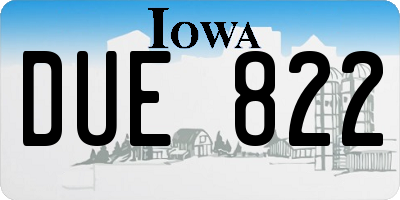 IA license plate DUE822